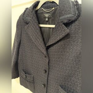 TALBOTS Classic Black Tweed Blazer Jacket